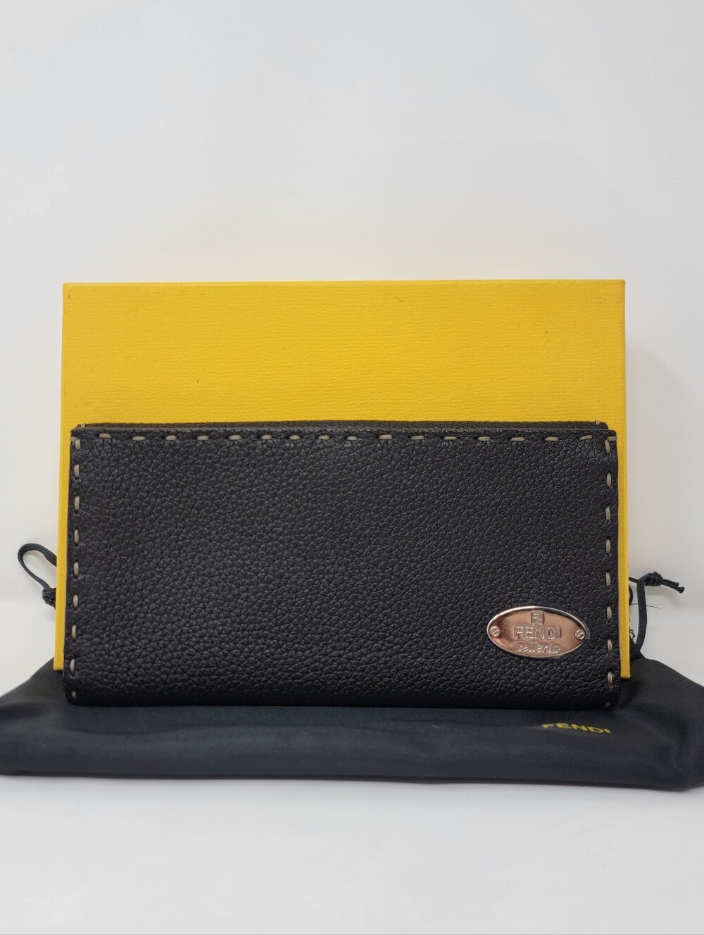 FENDI Selleria Leather Long Bifold Wallet